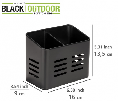 Suport pentru tacâmuri WENKO, negru, 16 x 13.5 x 9 cm [2]