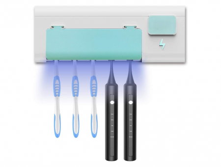 Igiena dentara - Suport periute de dinti cu sterilizare UV, 5 periuțe