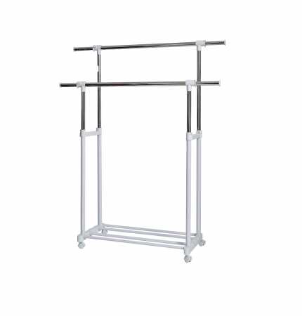 Curatenie si intretinere - Suport Rollkleide pentru haine, metal, plastic, alb, 90 x 44 x 95 cm