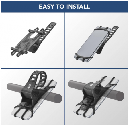 Suport telefon Cellularline Rider din silicon pentru bicicleta, Negru [6]