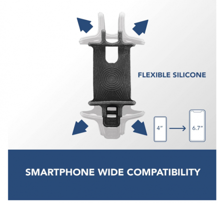 Suport telefon Cellularline Rider din silicon pentru bicicleta, Negru [7]