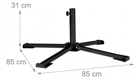 Suport umbrela Relaxdays, pentru stalpi de umbrela 25-35 mm, baza in cruce, pliabile [3]