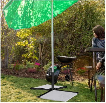 Suport umbrela Relaxdays, pentru stalpi de umbrela 25-35 mm, baza in cruce, pliabile [2]