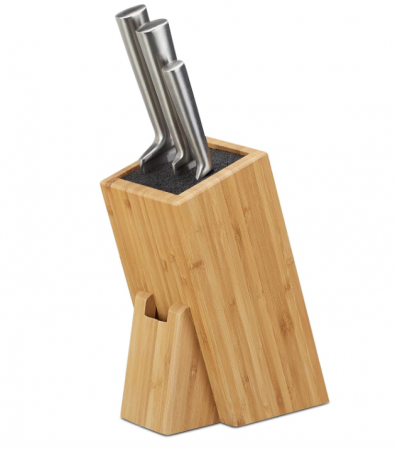 TOATE PRODUSELE - Suport vertical pentru cuțite cu insertie flexibila Relaxdays, din bambus , organizator de bucătărie