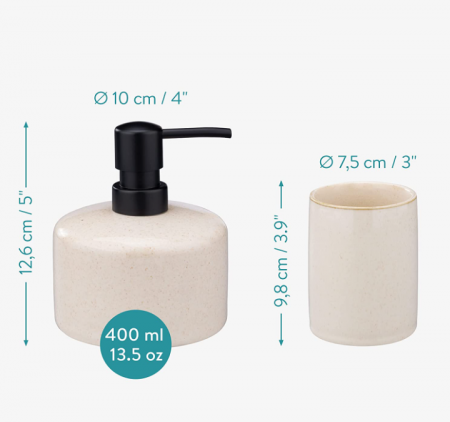 Suporturi moderne pentru accesorii de baie Navaris din ceramica [2]