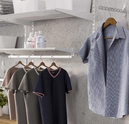 Suporturi pentru rafturi Emuca 7908812 pentru șină de perete dublă (dimensiune grilă: 32 mm), Alb, 320 mm, Set 15 buc [4]