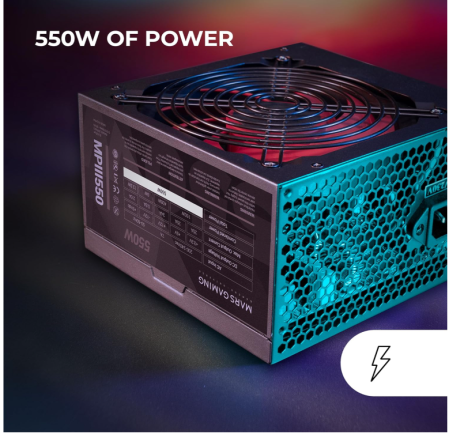 Sursa de alimentare PC Mars Gaming MPIII550, ATX 550W, negru [2]
