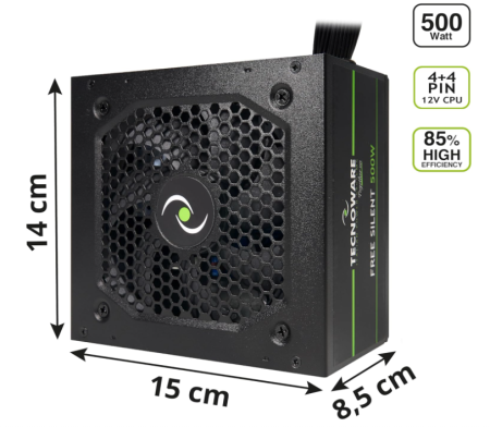 Sursa de alimentare PC Tecnoware Power Systems ATX Free Silent 500, negru [4]