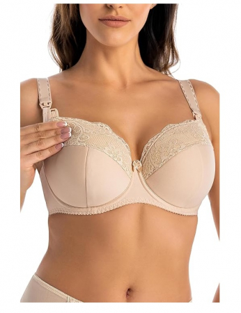 Fashion - Sutien alăptare Teyli Marte, cu dantelă, bej, 115F