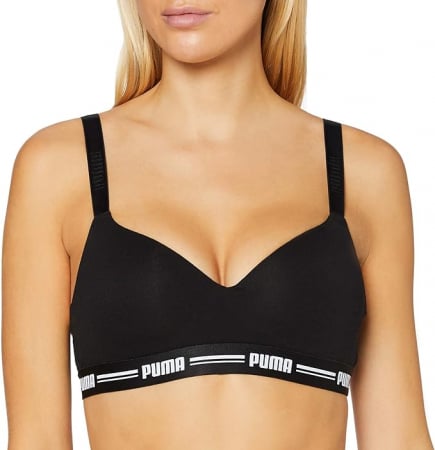Lenjerie intima femei - Sutien căptușit pentru femei Puma Iconic Padded, negru, Marimea XL