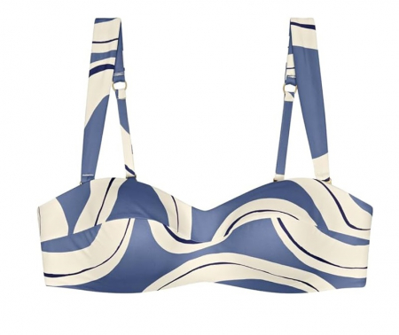 Fashion - Sutien de baie pentru femei Triumph Summer Allure DP Bikini Top, alb/albastru, 38F