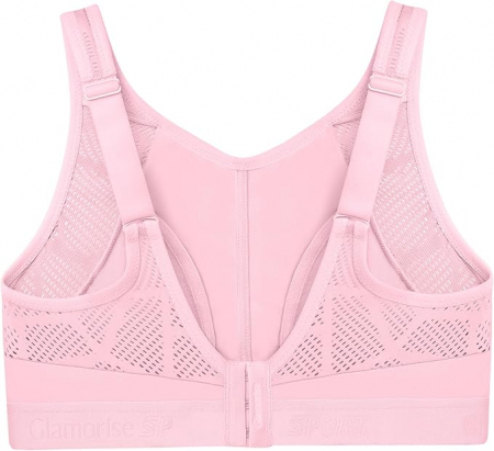 Sutien sport Glamorise pentru femei, opac, fără sârmă, roz, 85E [4]