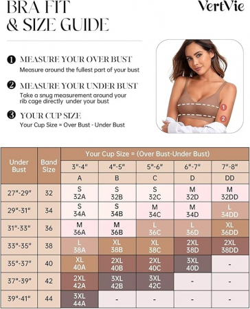 Sutien sport pentru Vertvie, femei fără armătură, push-up, maro, M [4]