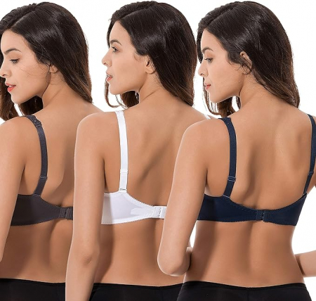 Sutien modelator pentru femei Curve Muse Minimizer, cu broderie din dantelă, pachet de 3, Marimea 85C [2]