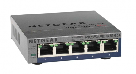 TOATE PRODUSELE - Switch Netgear GS105E-200PES, cu 5 porturi, 10/100/1000, gri
