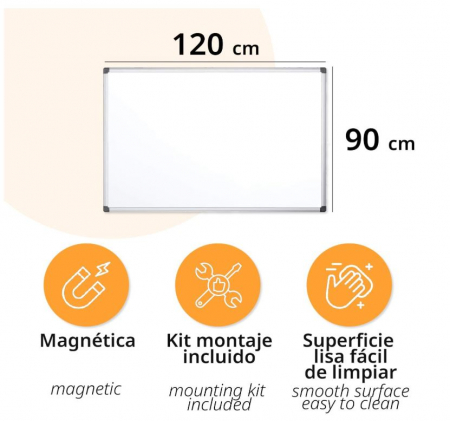 Tablă albă magnetică OFITURIA, pentru perete, 120 x 90 cm [4]