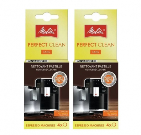 Electrocasnice pentru Bucatarie - Tablete de curatare pentru espressor, Melitta 6762481 Perfect Clean, 4 buc x 1.8 g