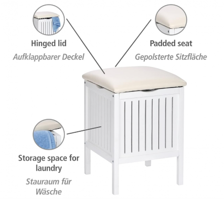 Taburet Wenko Oslo, cu spatiu de depozitare, 39 x 55 x 39 cm [2]