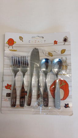 Tacâmuri pentru copii Exzact 6 buc, 2x furculita, lingura, cutit [1]