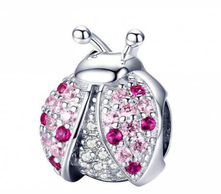 Fashion - Talisman gărgăriță/buburuză din argint 925, breloc pentru brățară Pandora