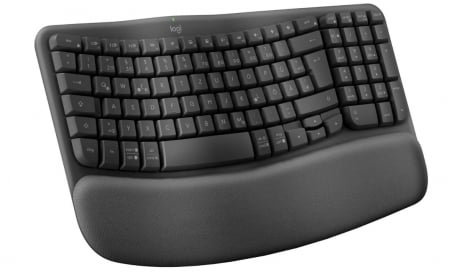 Tastaturi, Mouse și dispozitive de intrare - Tastatura fara fir ergonomica Logitech Wave Keys, QWERTZ german, gri grafit