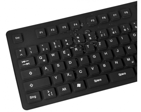 Tastatură flexibilă LogiLink ID0019A, rezistentă la apă, QWERTZ - aspect german, 109 taste, negru [6]