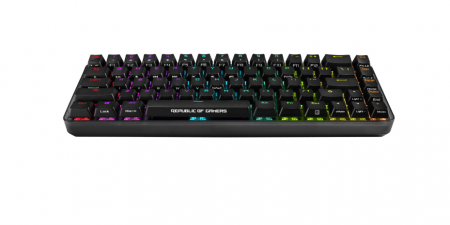 Tastatura gaming mecanica wireless ASUS ROG Falchion, format 65%, switch-uri Cherry MX Red, panou tactil interactiv, iluminare RGB Aura Sync, Negru [2]