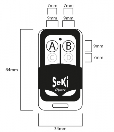 Telecomandă SeKi 433MHz pentru ușa de garaj cu 2 canale [5]