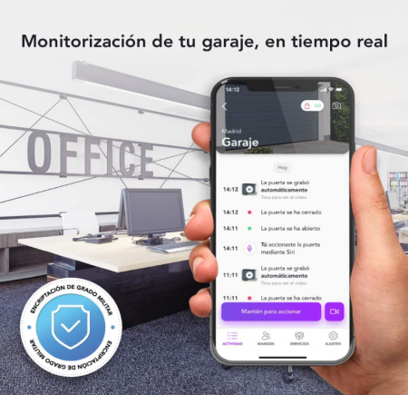 Telecomandă WiFi pentru garaj, Kit de pornire HOMYHUB, control vocal, maxim 2 uși/kit [5]