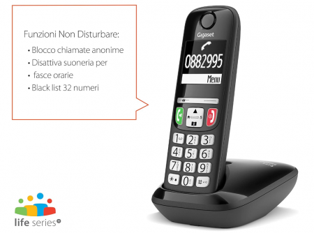 Telefon fără fir DECT Gigaset E275, Negru, Italia [6]