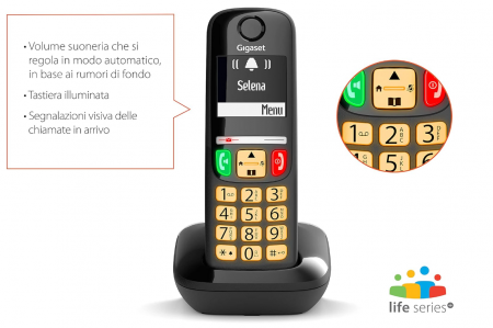 Telefon fără fir DECT Gigaset E275, Negru, Italia [8]