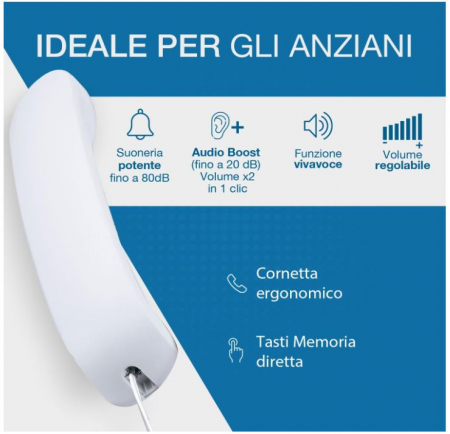 Telefon fix pentru seniori Alcatel TMAX 10, cu taste mari, alb [3]