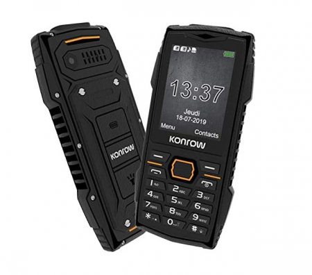 Telefon mobil Konrow Stone Plus, IP68, 2,4 inchi, dual SIM, 2G, 32MB + 32MB RAM, Negru [4]