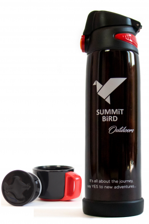 Termos Summit Bird Outdoors, din otel inoxidabil cu pereti dublii, 800ml, Coffee