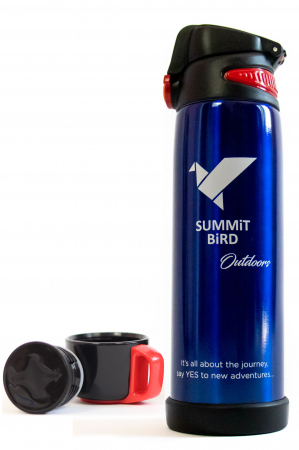 TOATE PRODUSELE - Termos Summit Bird Outdoors, din otel inoxidabil cu pereti dublii, 800ml, Albastru