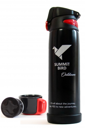 TOATE PRODUSELE - Termos Summit Bird Outdoors, din otel inoxidabil cu pereti dublii, 800ml, Negru mat - NOU