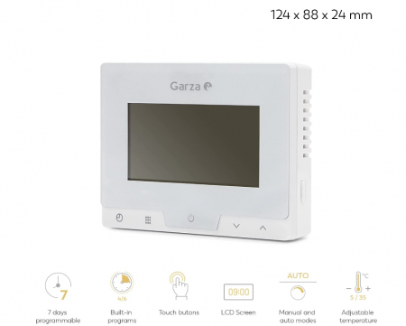Termostat digital programabil Garza Heron, alb [1]