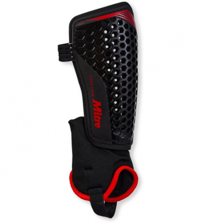 Tibiere fotbal pentru adulti Mitre Aircell, aparatori unisex, negru/rosu, marime XL [3]