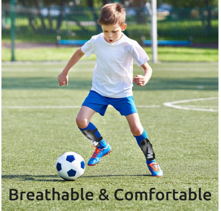 Tibiere Wonarby, Aparatori Fotbal pentru tineri, Negru, Marimea L(11.5 - 21.8 cm, 15- 18 ani) [8]