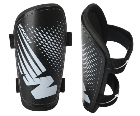 Accesorii antrenament - Tibiere Wonarby, Aparatori Fotbal pentru tineri, Negru, Marimea L(11.5 - 21.8 cm, 15- 18 ani)