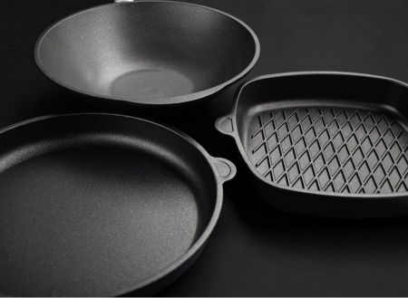 Tigaie AMT Gastroguss Diametru 32 cm, Înălțime 5 cm, Mâner detașabil, Aluminiu, AMZN-532-Z20B [7]