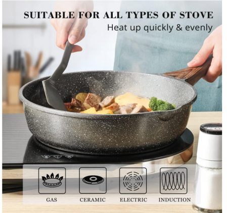 Tigaie antiaderentă SENSARTE, diametru 26 cm, volum 4 litri, cu capac, compatibilă cu inducție [5]