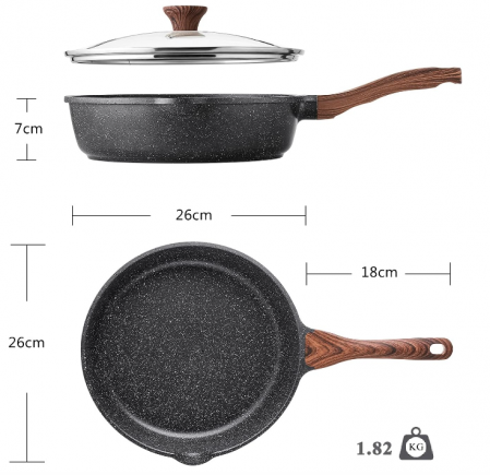 Tigaie antiaderentă SENSARTE, diametru 26 cm, volum 4 litri, cu capac, compatibilă cu inducție [7]