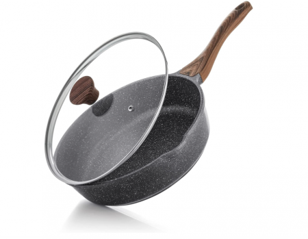 Bucatarie & Servire - Tigaie antiaderentă SENSARTE, diametru 26 cm, volum 4 litri, cu capac, compatibilă cu inducție