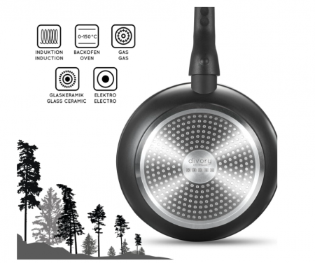Tigaie DIVORY pentru plita cu inducție, 20 cm, cu acoperire antiaderentă, negru [4]