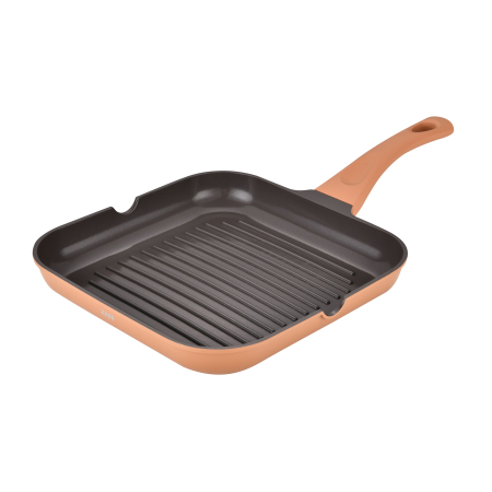 TOATE PRODUSELE - Tigaie grill din aluminiu turnat sub presiune, acoperire ceramică, 28 cm, ZG-ACS11 Teracotta