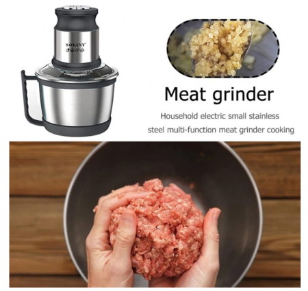 Tocator electric de bucatarie SOKANY SK-7027 800 W cu bol din otel inoxidabil de 3 L [5]