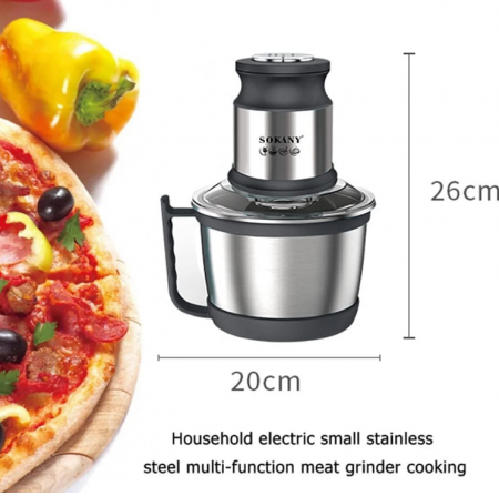 Tocator electric de bucatarie SOKANY SK-7027 800 W cu bol din otel inoxidabil de 3 L [6]