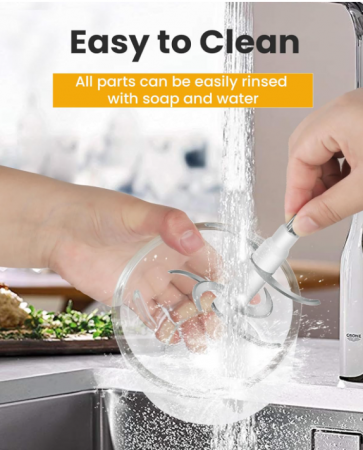 Tocător electric multifuncțional Wancle, Robot de bucătărie, 600 ml, 350 W, 6 lame (Negru) [6]