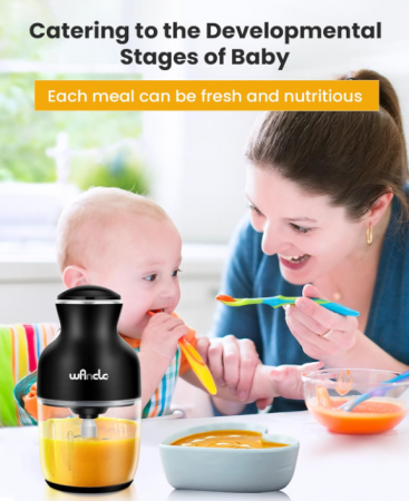 Tocător electric multifuncțional Wancle, Robot de bucătărie, 600 ml, 350 W, 6 lame (Negru) [7]